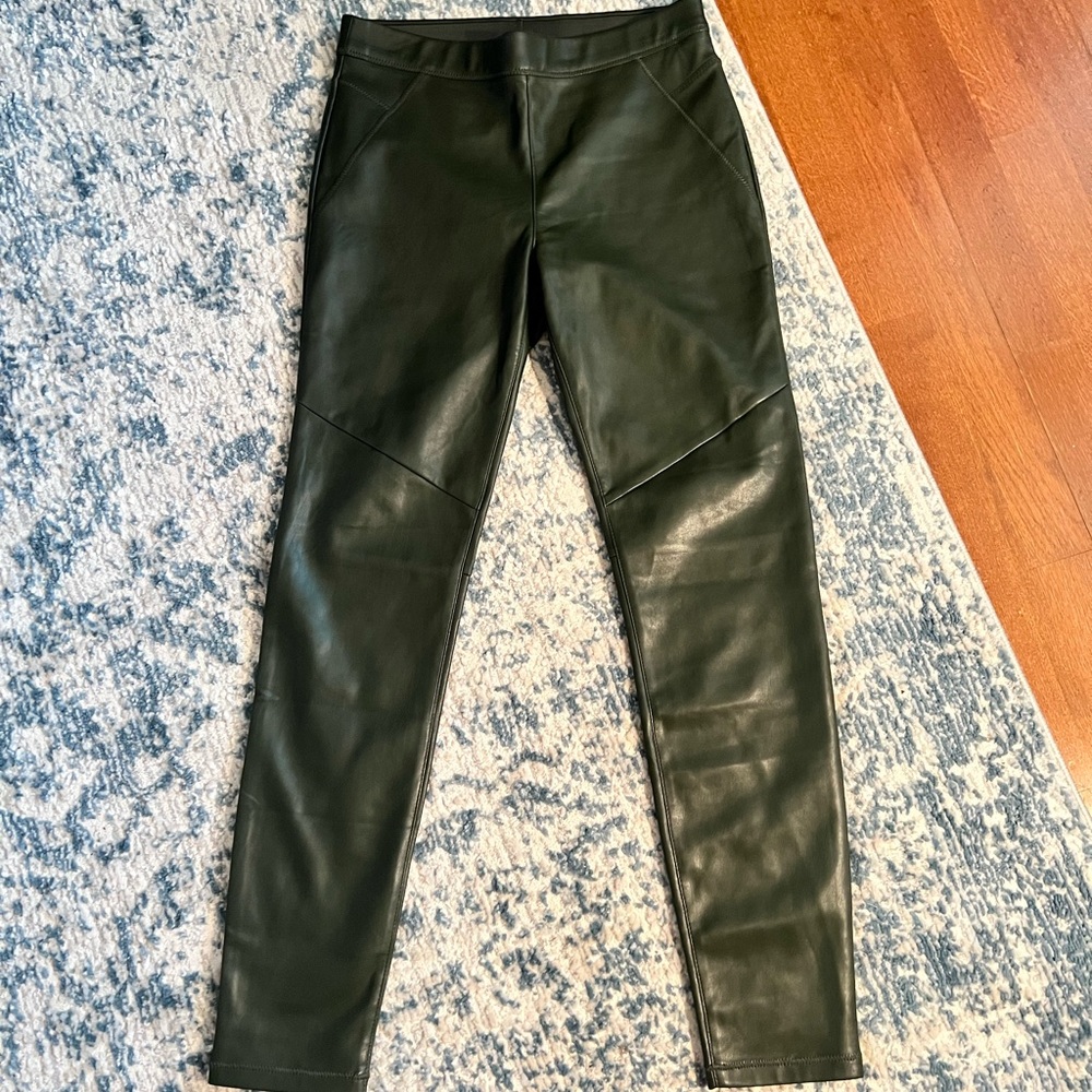 Free People Army Green faux leather leggings